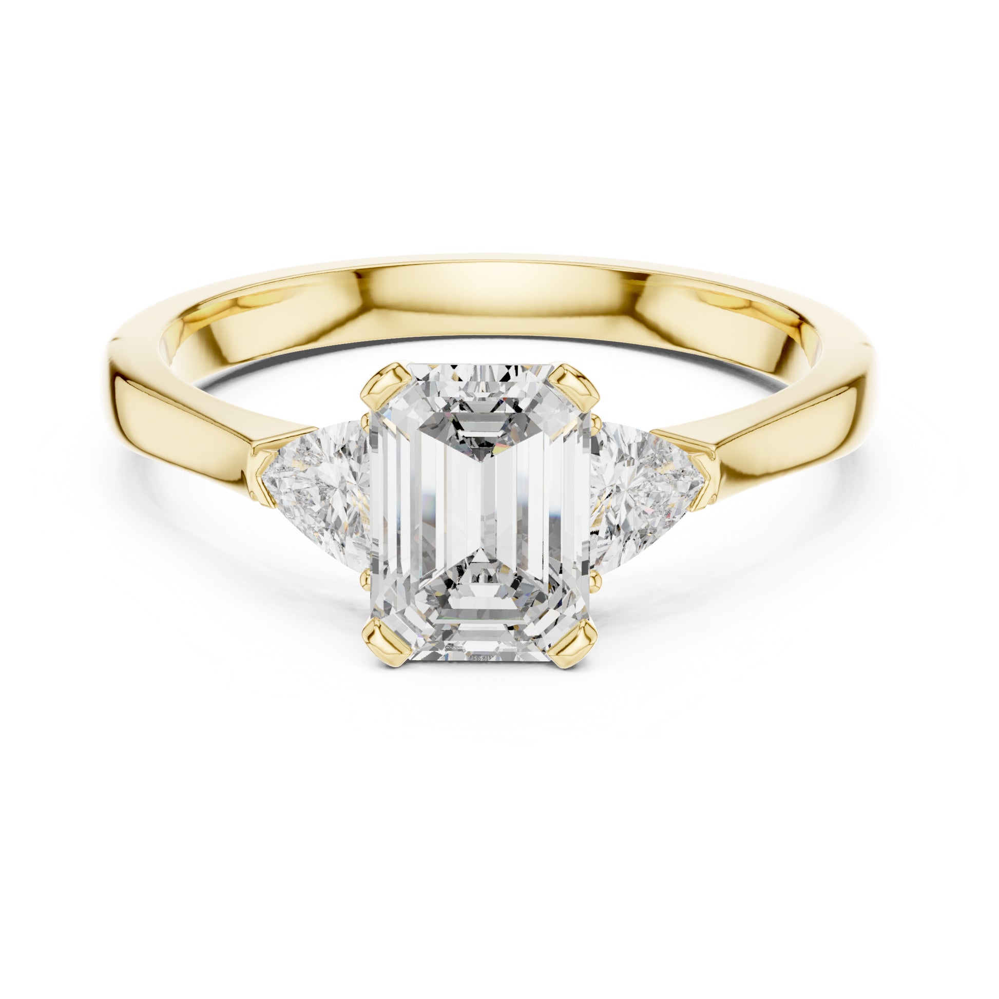 Vera 1 Carat Emerald Lab Grown Diamond Collet Three Stone Ring