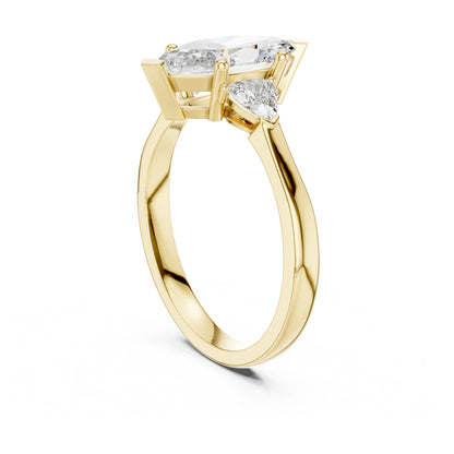 Sienna 1 Carat Marquise Lab Grown Diamond Collet Three Stone Ring