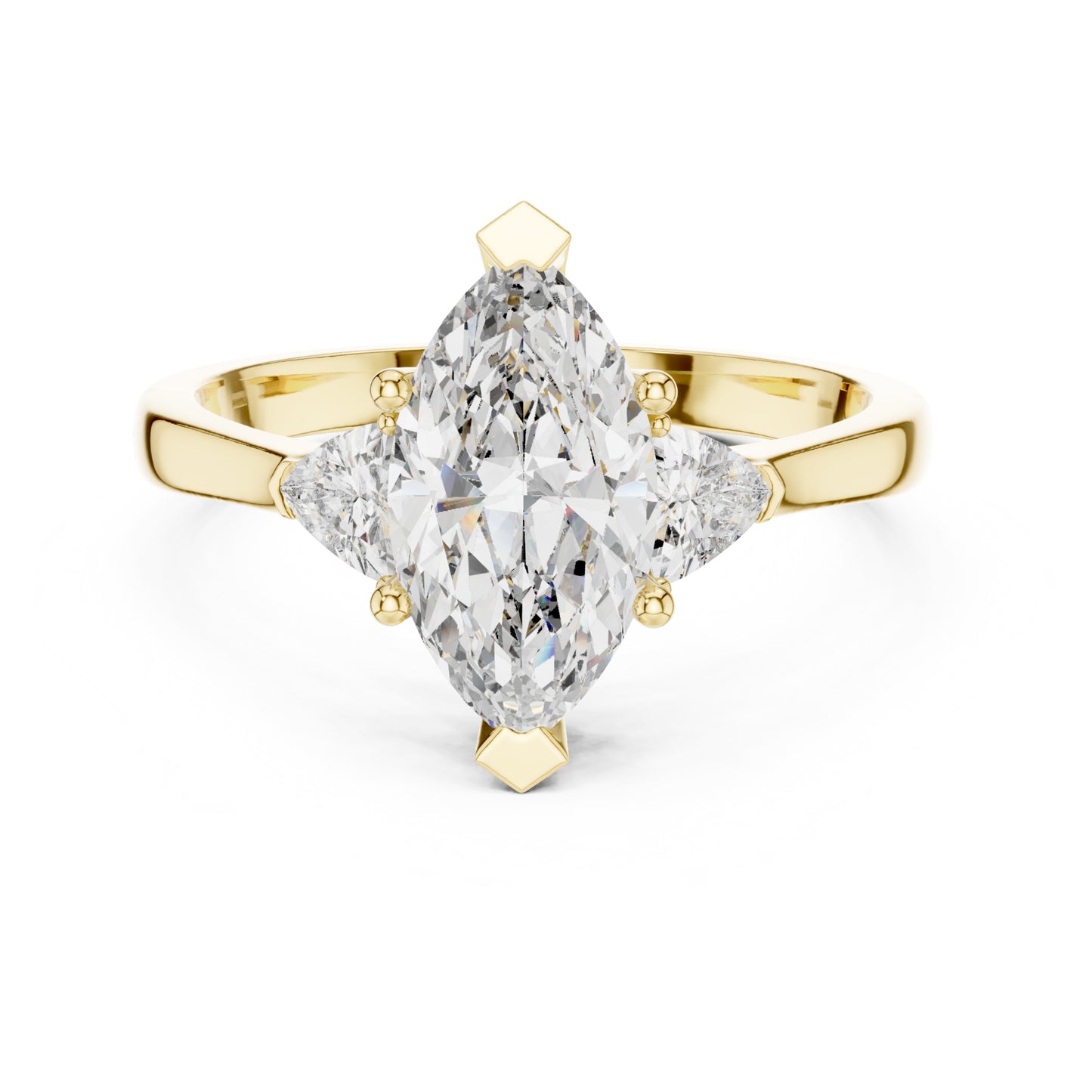 Sienna 1 Carat Marquise Lab Grown Diamond Collet Three Stone Ring