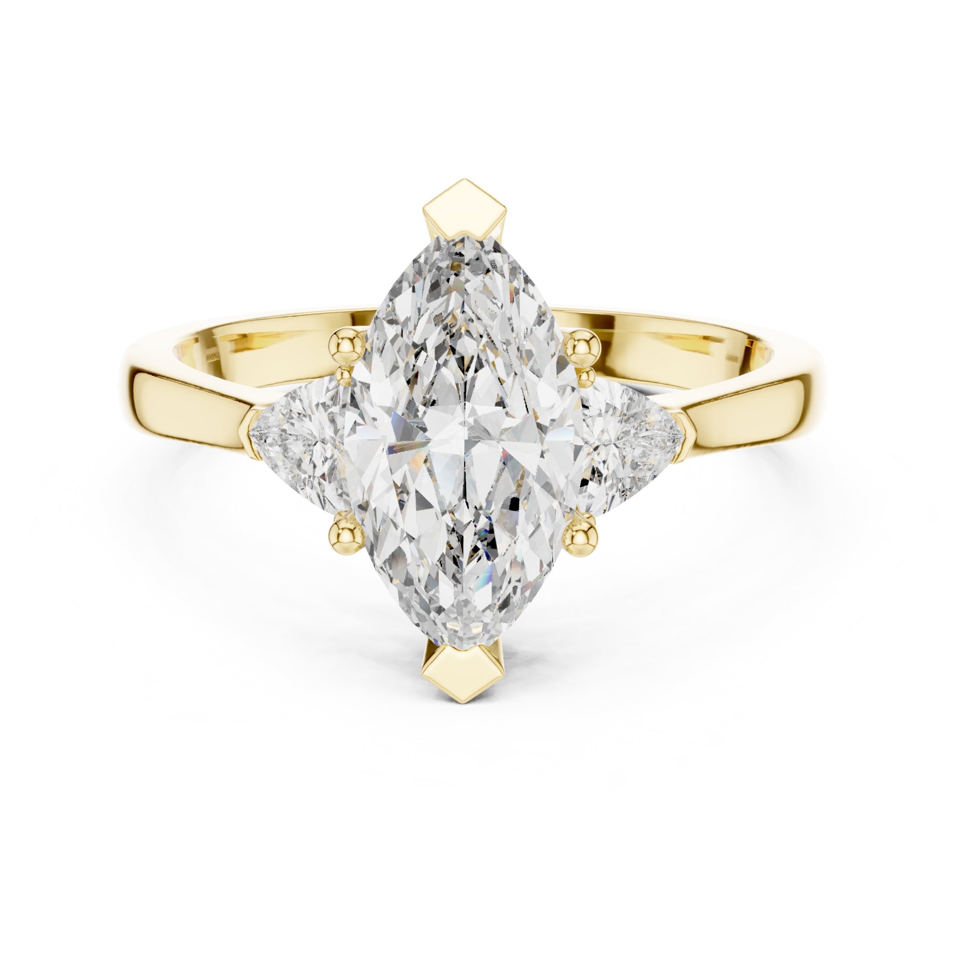Sienna 1 Carat Marquise Lab Grown Diamond Collet Three Stone Ring