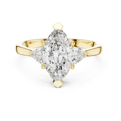 Sienna 1 Carat Marquise Lab Grown Diamond Collet Three Stone Ring