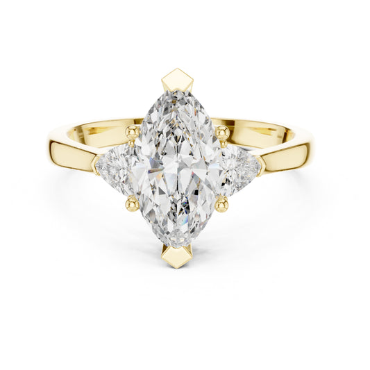 Sienna 1 Carat Marquise Lab Grown Diamond Collet Three Stone Ring