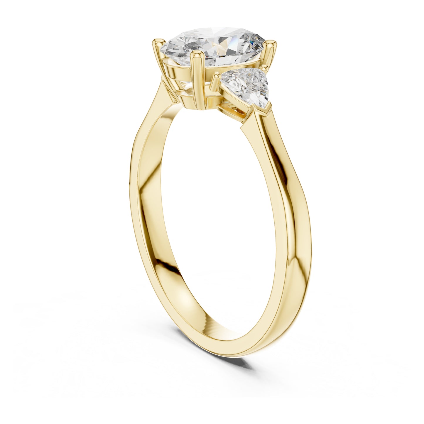 Sienna 1 Carat Oval Lab Grown Diamond Slim Three Stone Ring
