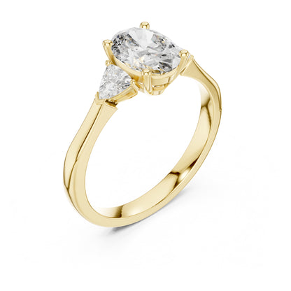 Sienna 1 Carat Oval Lab Grown Diamond Slim Three Stone Ring