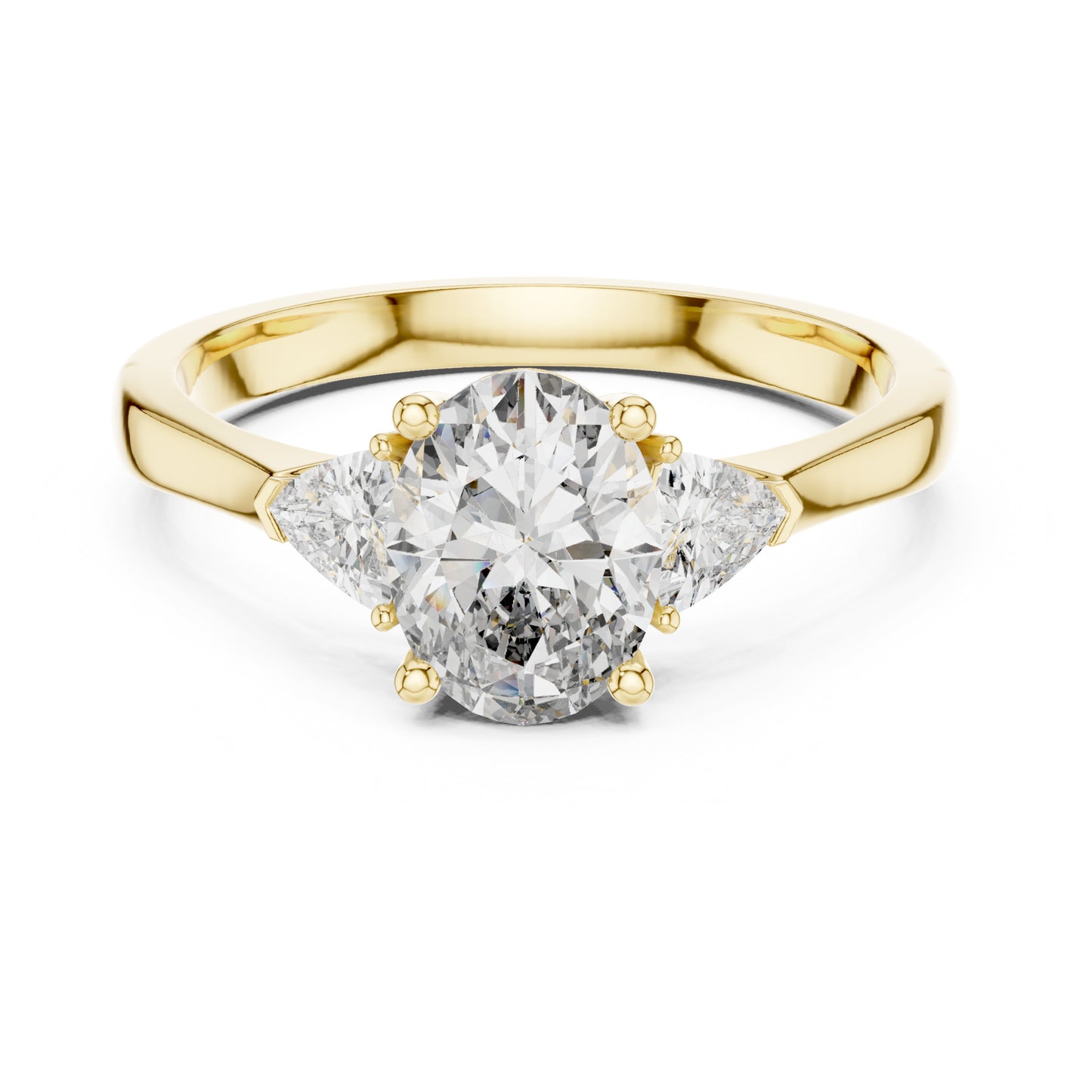 Sienna 1 Carat Oval Lab Grown Diamond Slim Three Stone Ring
