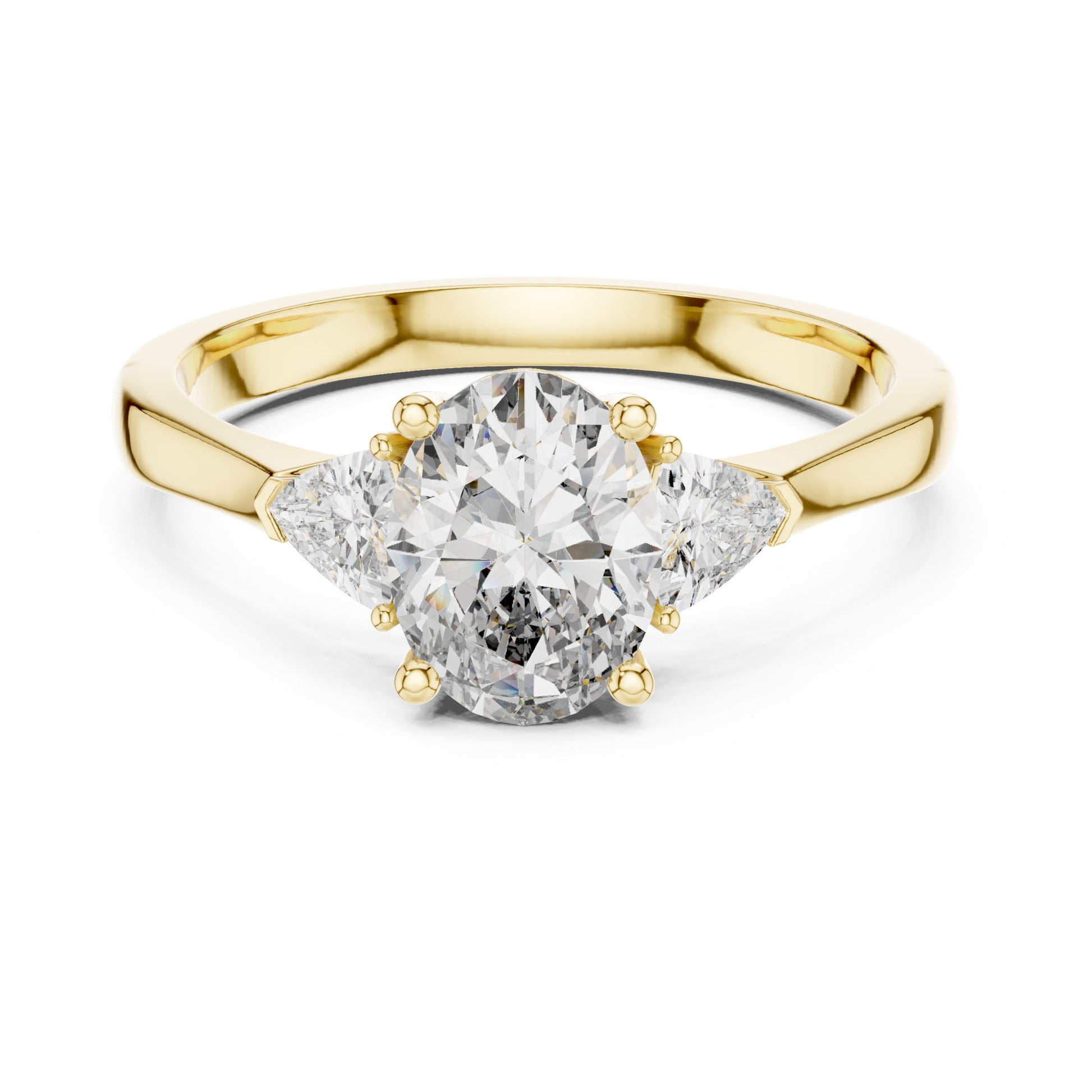Sienna 1 Carat Oval Lab Grown Diamond Slim Three Stone Ring