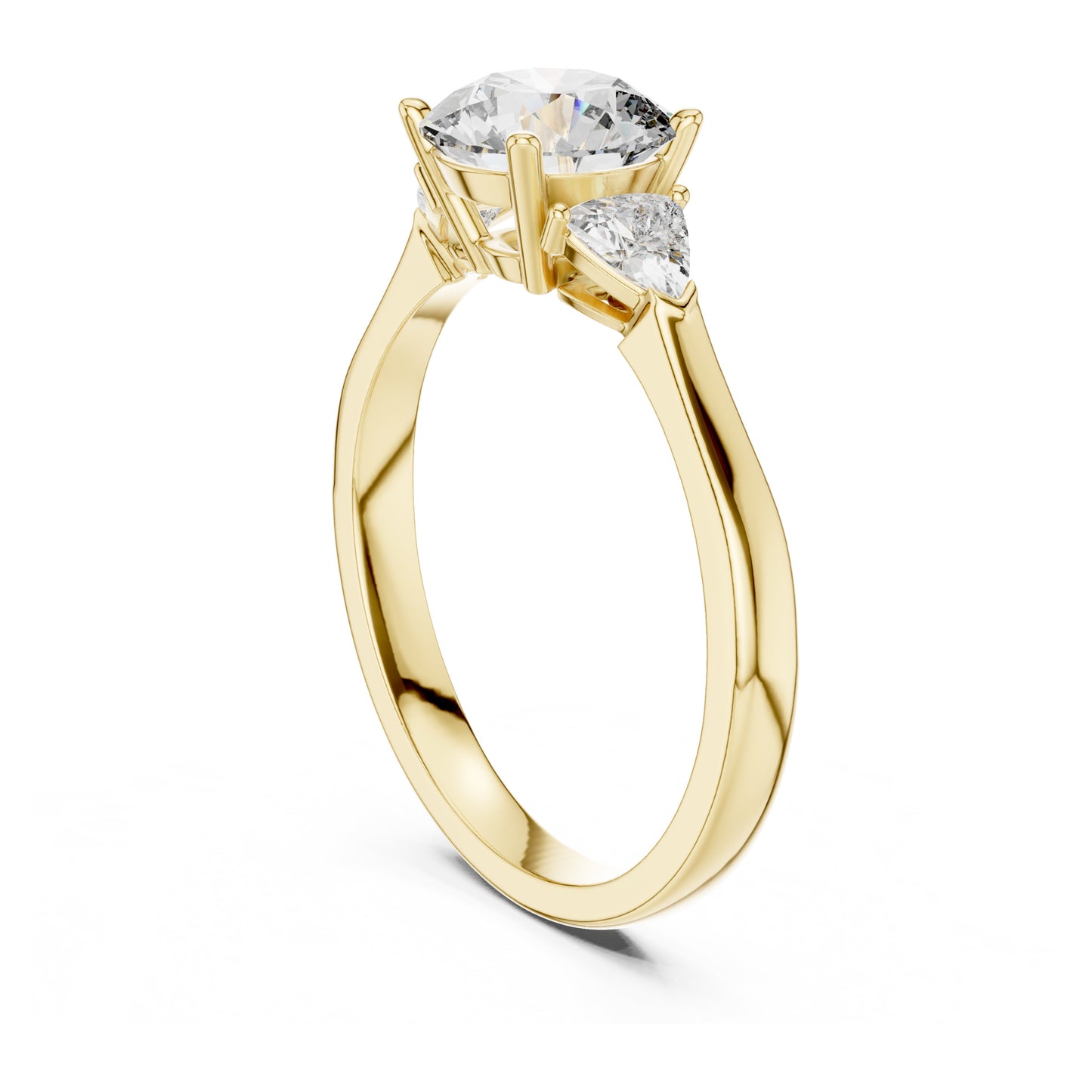 Sienna 1 Carat Round Lab Grown Diamond Bezel Three Stone Ring