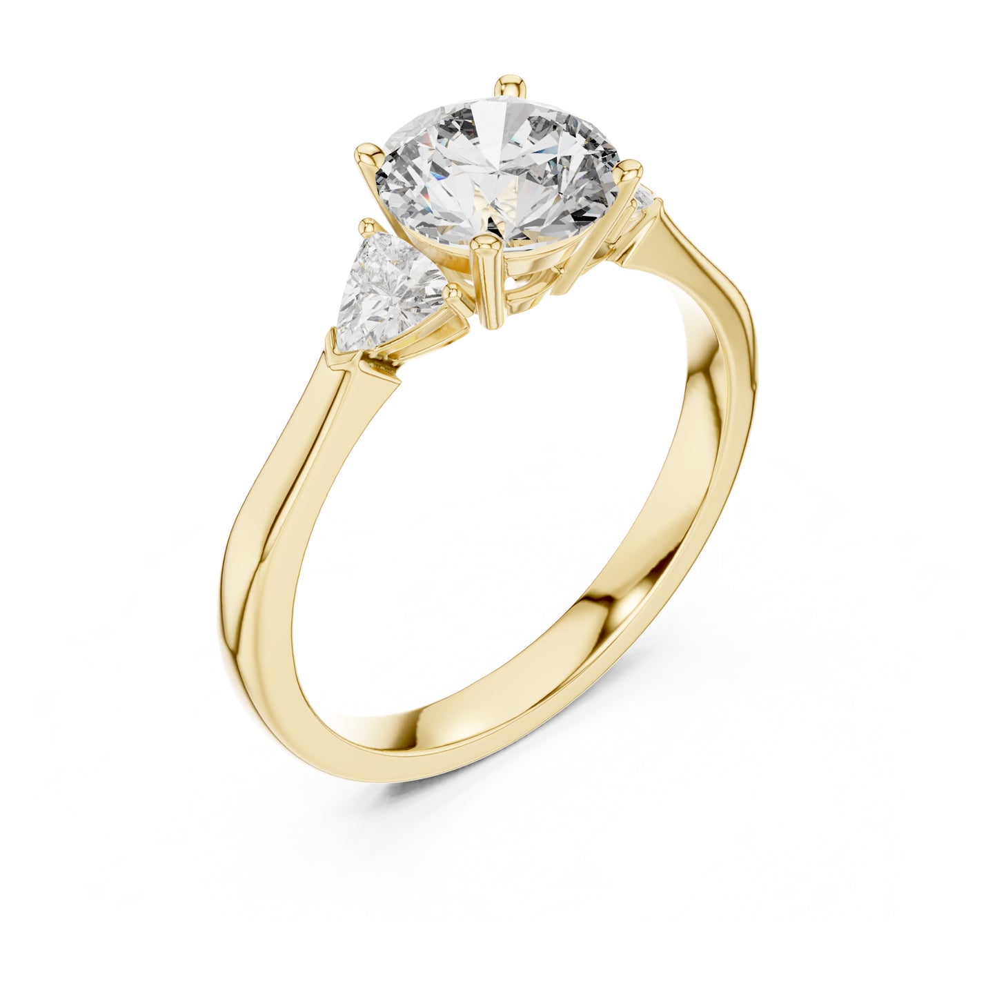 Sienna 1 Carat Round Lab Grown Diamond Bezel Three Stone Ring