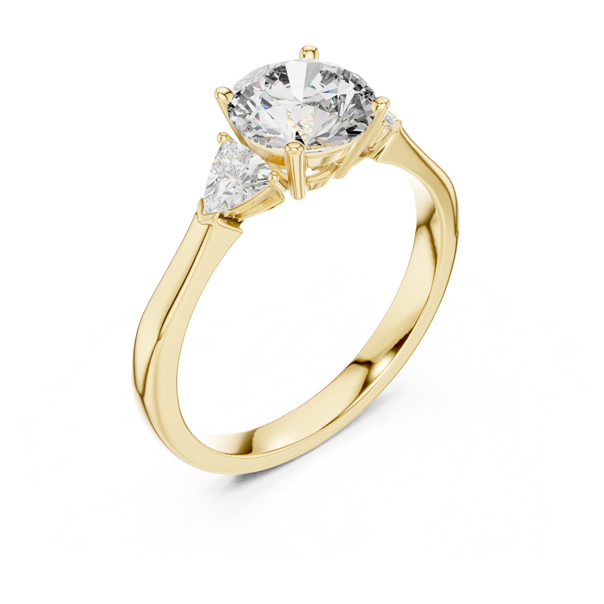 Sienna 1 Carat Round Lab Grown Diamond Bezel Three Stone Ring