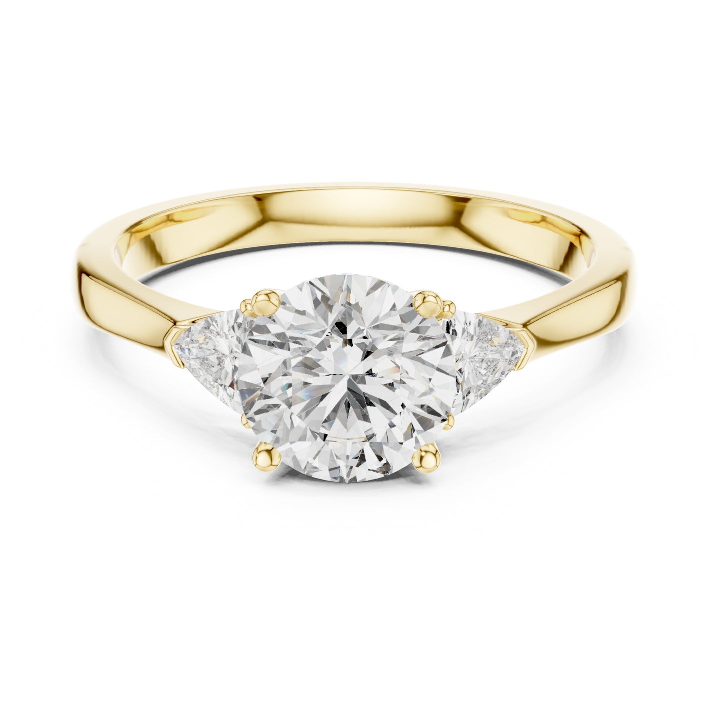 Sienna 1 Carat Round Lab Grown Diamond Bezel Three Stone Ring