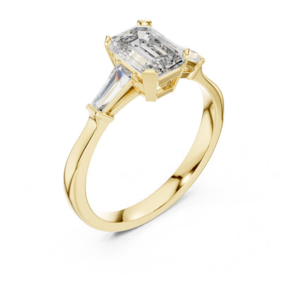 Vera 1 Carat Emerald Lab Grown Diamond Graduated Three Stone Ring