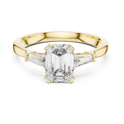 Vera 1 Carat Emerald Lab Grown Diamond Graduated Three Stone Ring