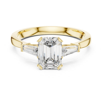 Vera 1 Carat Emerald Lab Grown Diamond Graduated Three Stone Ring
