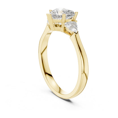 Amara 1 Carat Heart Lab Grown Diamond Collet Three Stone Ring