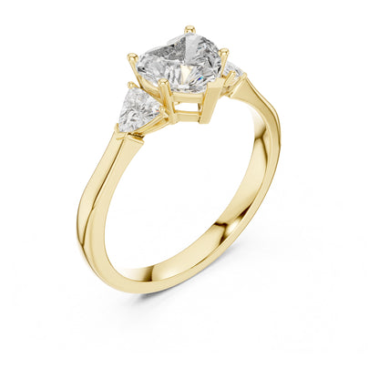 Amara 1 Carat Heart Lab Grown Diamond Collet Three Stone Ring