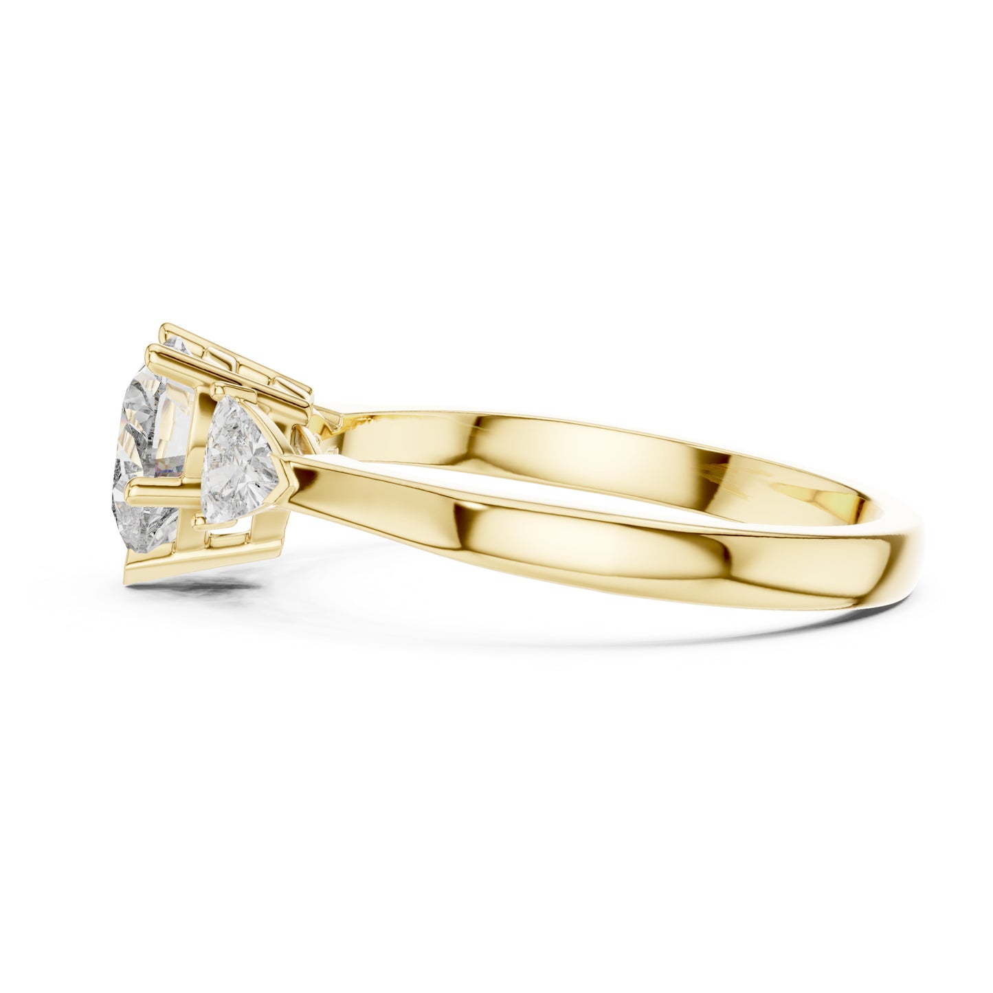 Amara 1 Carat Heart Lab Grown Diamond Collet Three Stone Ring