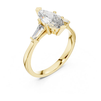 Sienna 1 Carat Marquise Lab Grown Diamond Graduated Three Stone Ring