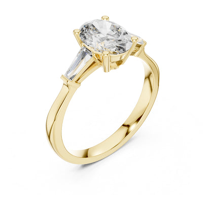 Sienna 1 Carat Oval Lab Grown Diamond Graduated Three Stone Ring
