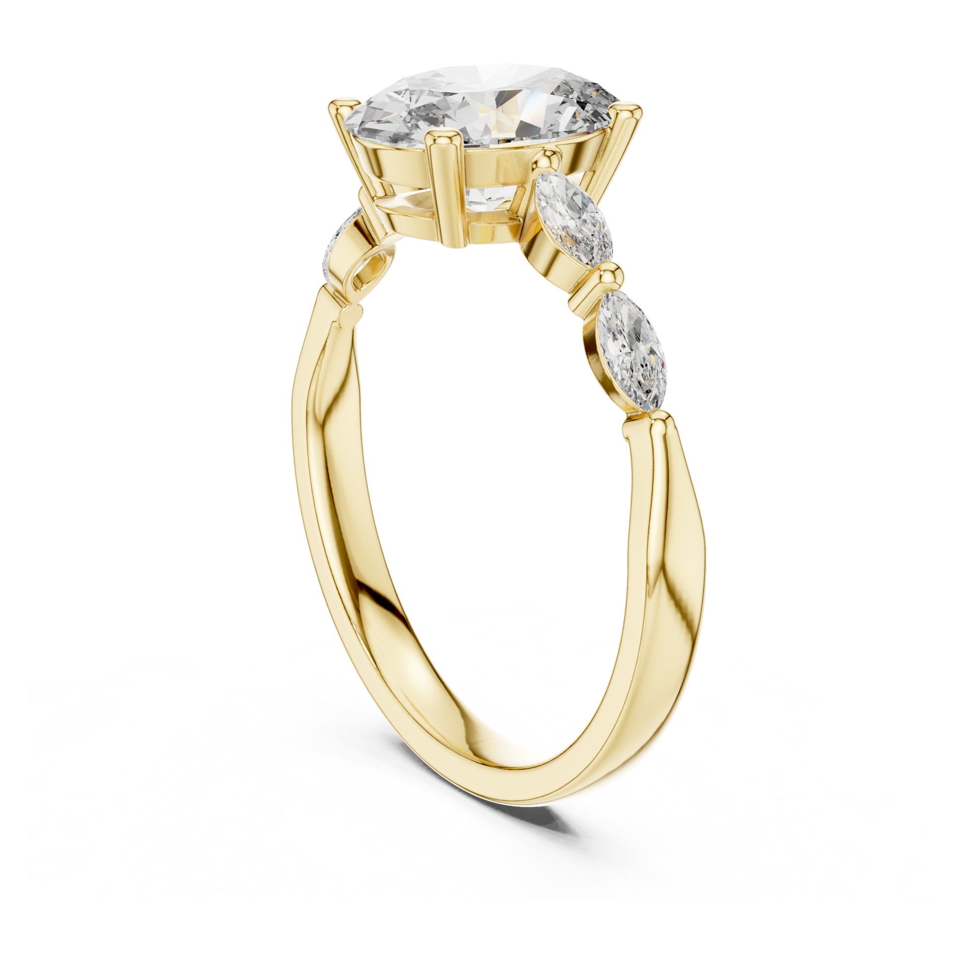 Flora 5 Carat Oval Lab Grown Diamond Engagement Ring