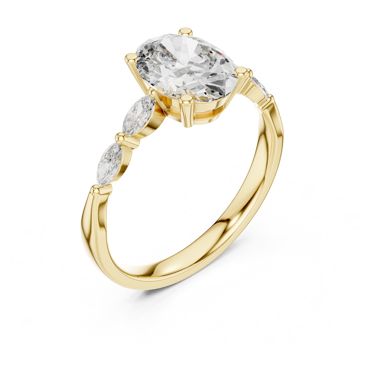 Flora 5 Carat Oval Lab Grown Diamond Engagement Ring