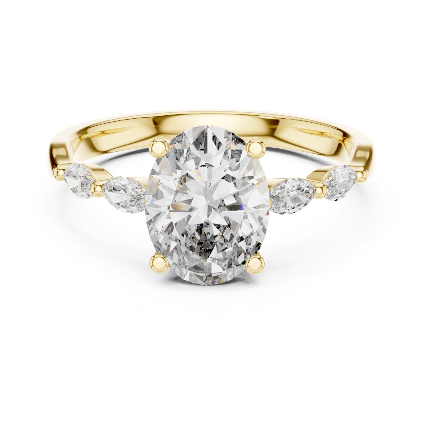 Flora 5 Carat Oval Lab Grown Diamond Engagement Ring