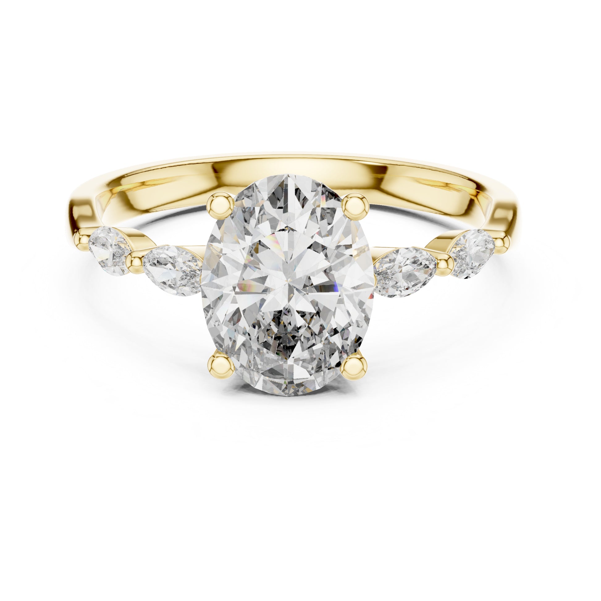Flora 5 Carat Oval Lab Grown Diamond Engagement Ring