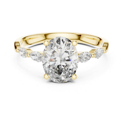 Flora 5 Carat Oval Lab Grown Diamond Engagement Ring