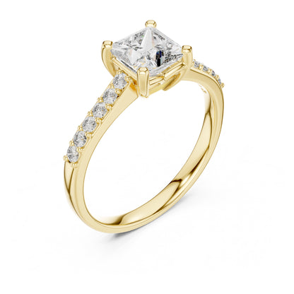 Vera 1 Carat Princess Lab Grown Diamond Graduated Engagement Ring