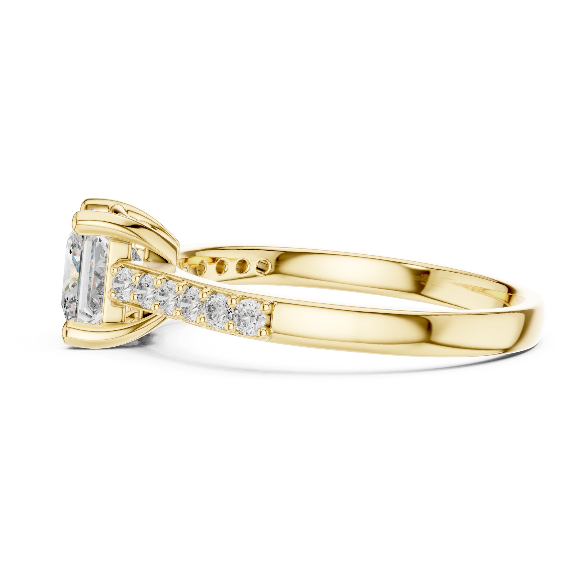 Vera 1 Carat Princess Lab Grown Diamond Graduated Engagement Ring