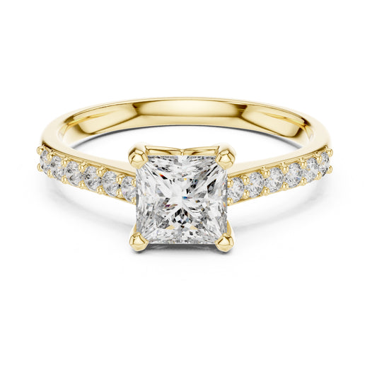 Vera 1 Carat Princess Lab Grown Diamond Graduated Engagement Ring