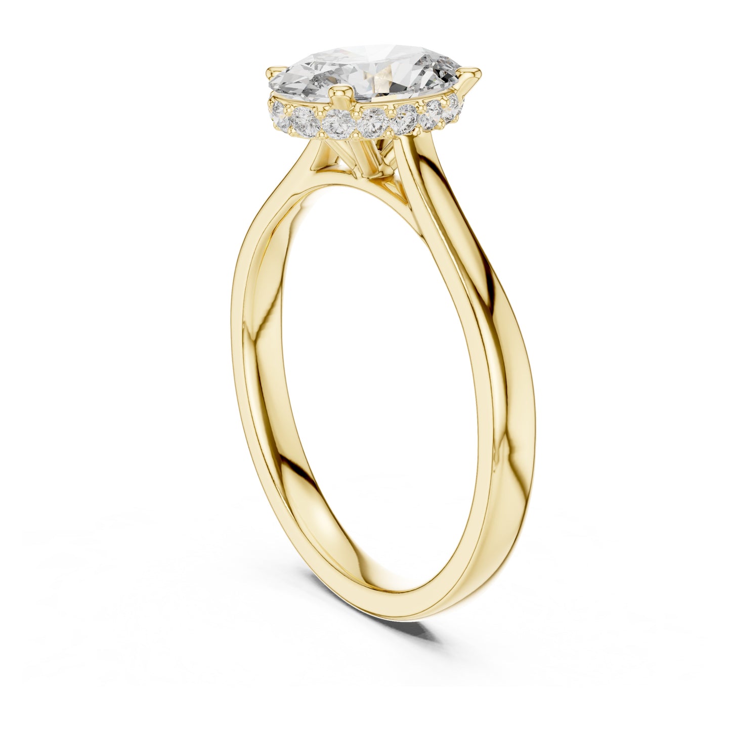 Celeste 2 Carat Oval Lab Grown Diamond Graduated Halo Ring
