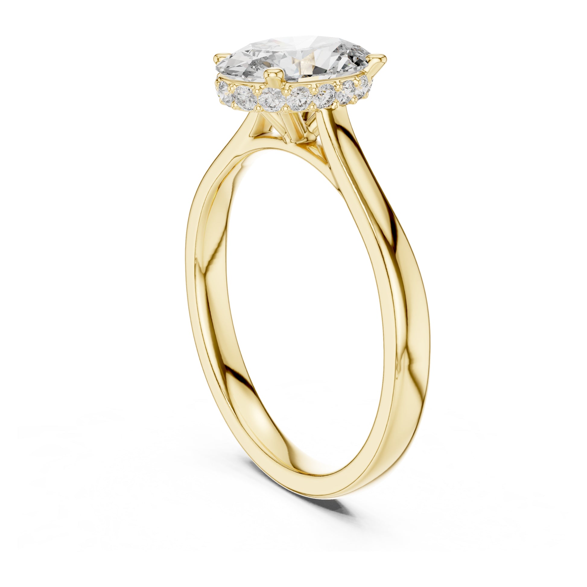 Celeste 2 Carat Oval Lab Grown Diamond Graduated Halo Ring