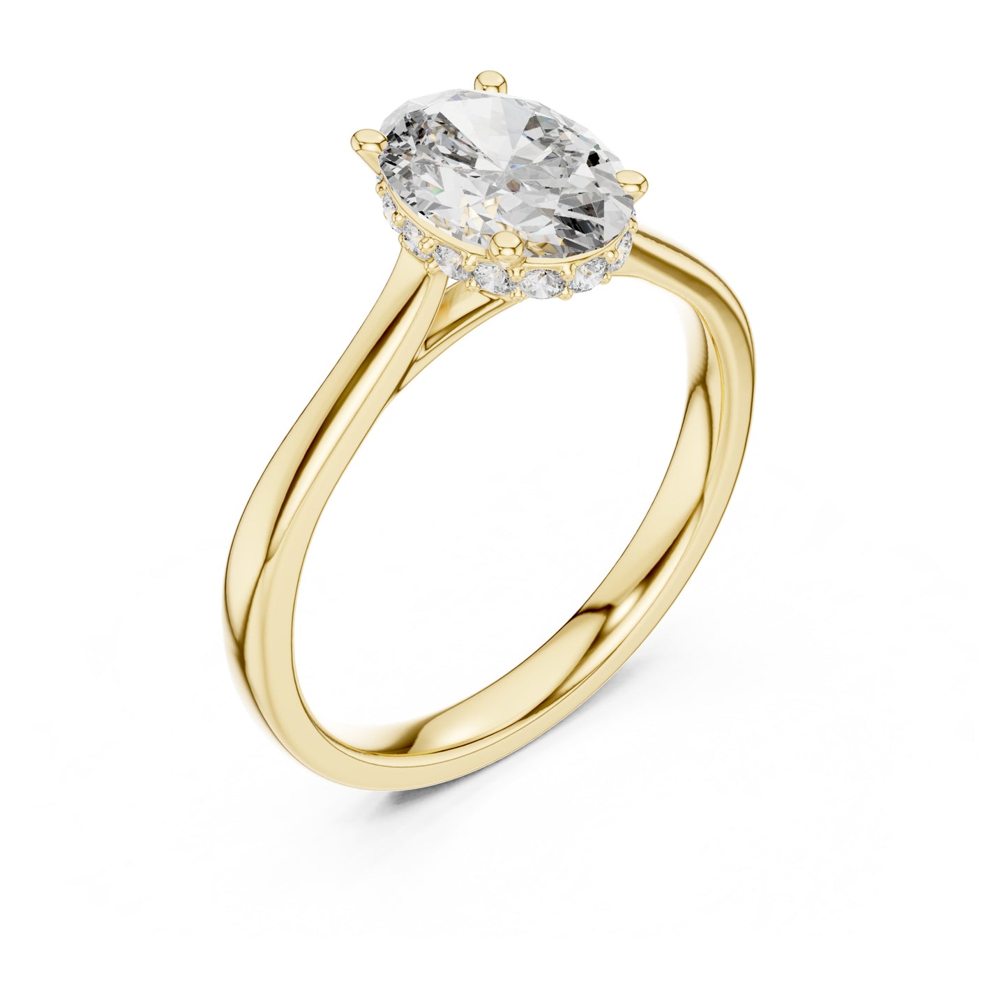 Celeste 2 Carat Oval Lab Grown Diamond Graduated Halo Ring