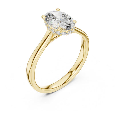Celeste 2 Carat Oval Lab Grown Diamond Graduated Halo Ring