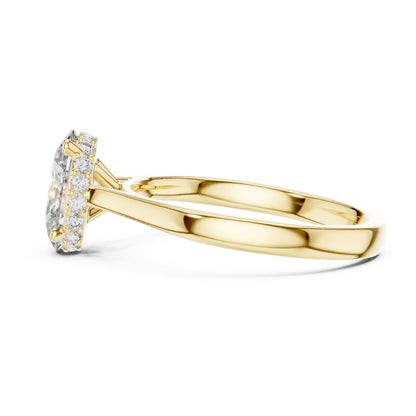 Celeste 2 Carat Oval Lab Grown Diamond Graduated Halo Ring