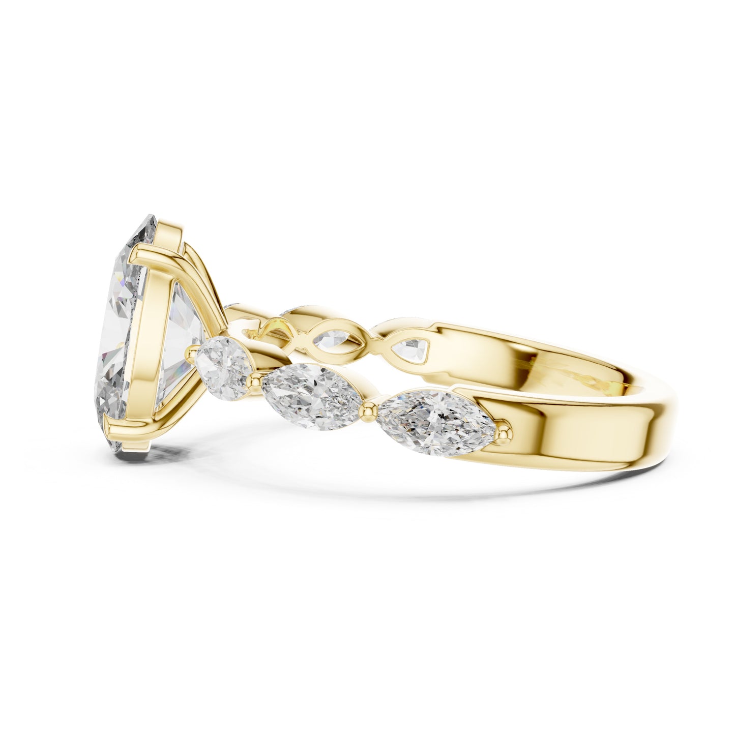 Flora 2 Carat Oval Lab Grown Diamond Graduated Engagement Ring