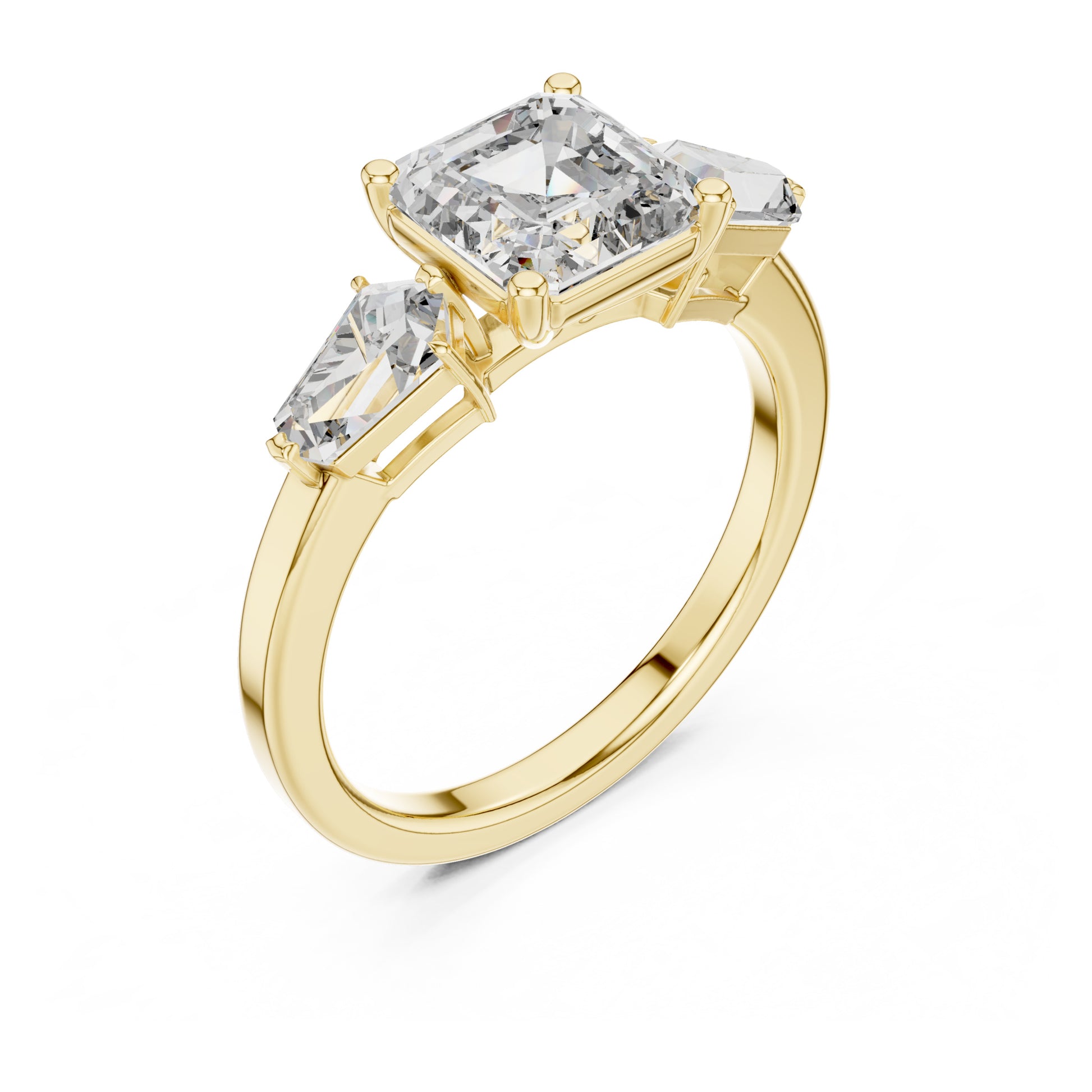 Vera 2 Carat Round Lab Grown Diamond Collet Three Stone Ring
