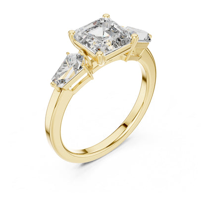 Vera 2 Carat Round Lab Grown Diamond Collet Three Stone Ring