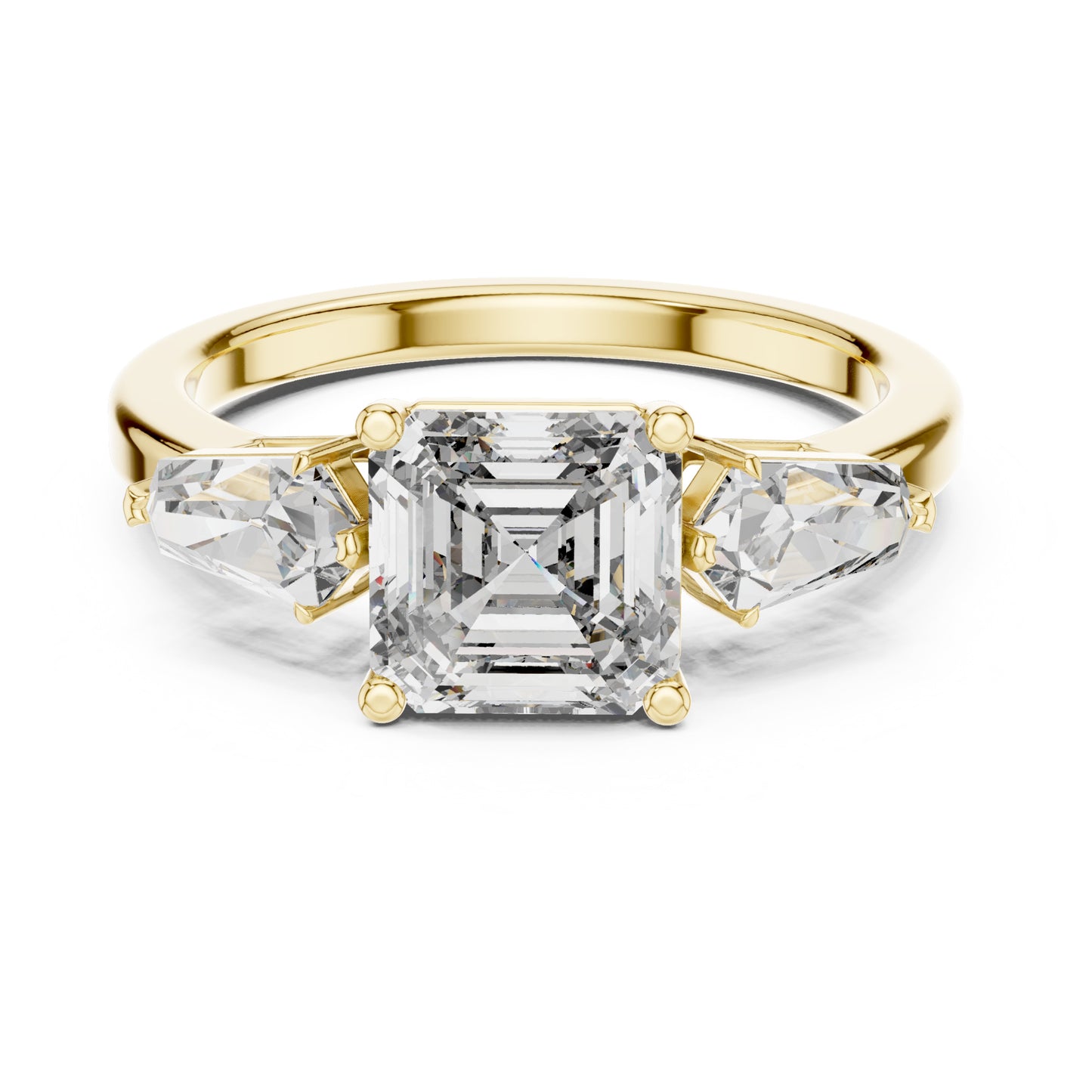 Vera 2 Carat Round Lab Grown Diamond Collet Three Stone Ring