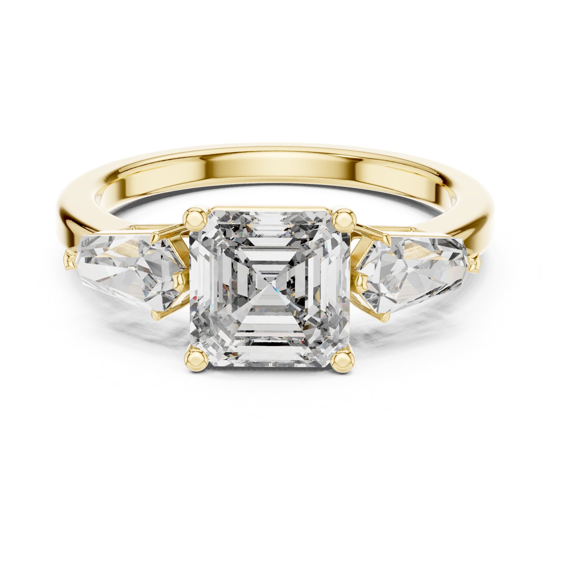 Vera 2 Carat Round Lab Grown Diamond Collet Three Stone Ring