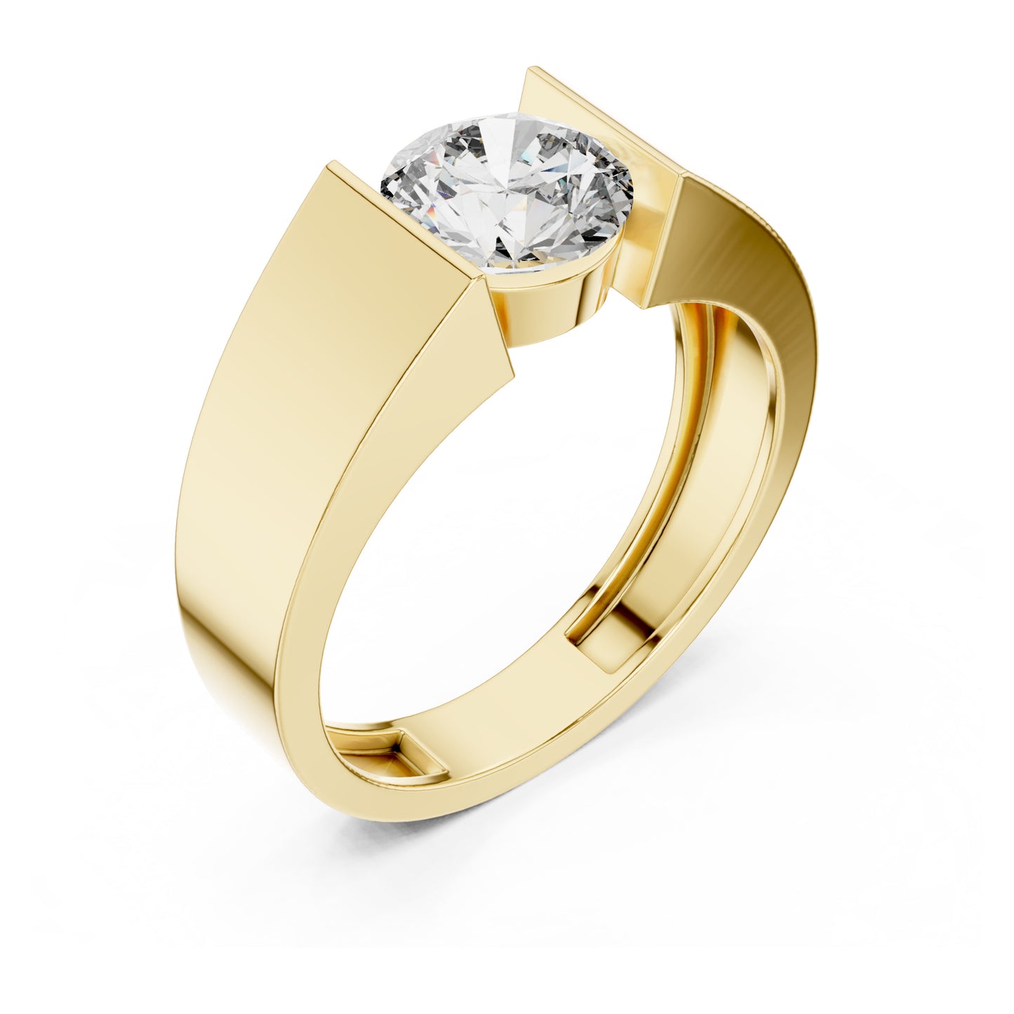 Vera 1.5 Carat Round Lab Grown Diamond Geometric Ring