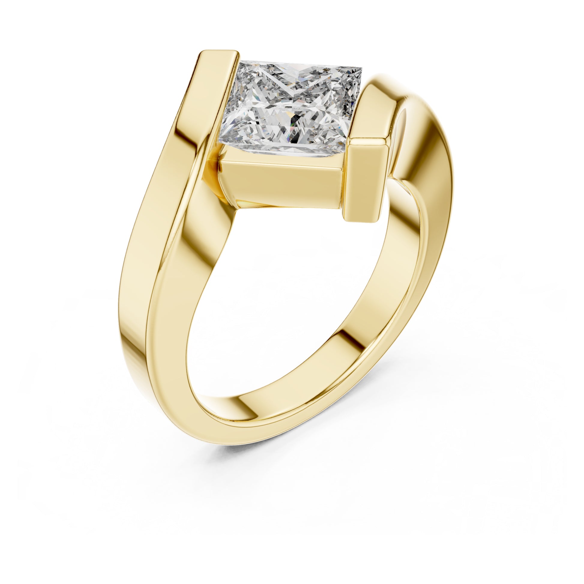 Isla 2 Carat Princess Lab Grown Diamond Bezel Ring