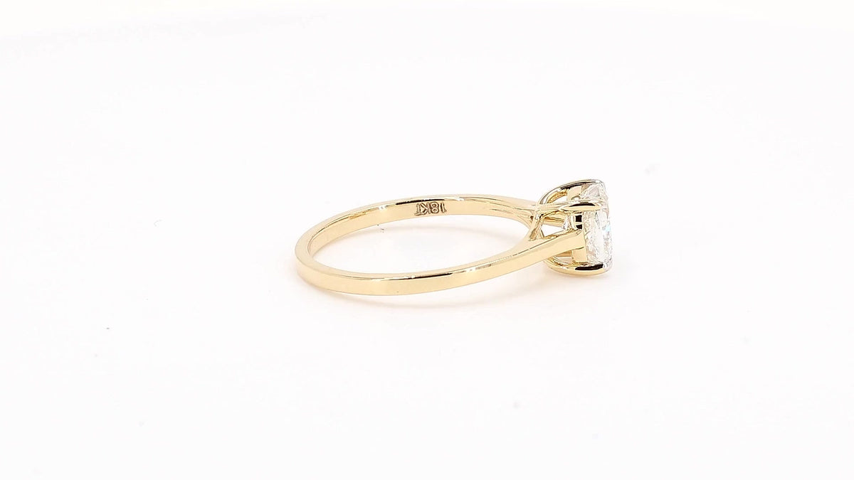Clara 1.02-1.22ctw Cushion Lab Grown Diamond Solitaire Ring
