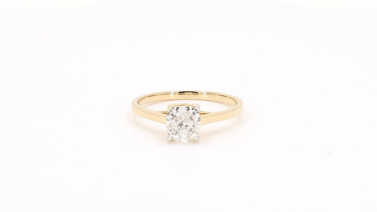 Clara 1.02-1.22ctw Cushion Lab Grown Diamond Solitaire Ring