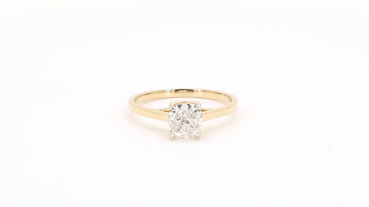 Clara 1.02-1.22ctw Cushion Lab Grown Diamond Solitaire Ring