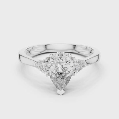 Sienna 1 Carat Pear Lab Grown Diamond Collet Three Stone Ring - White Gold video