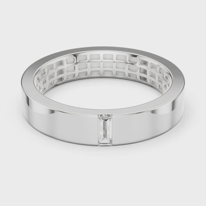 Vera Baguette Lab Grown Diamond Wedding Band - White Gold video
