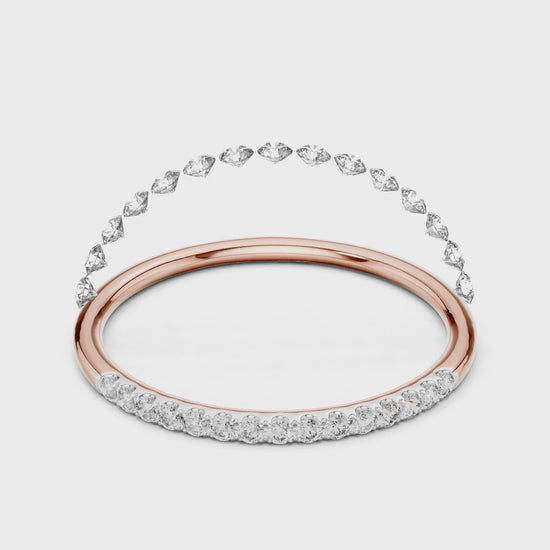 Aurora Round Lab Grown Diamond Slim Half Eternity Ring - Rose Gold video
