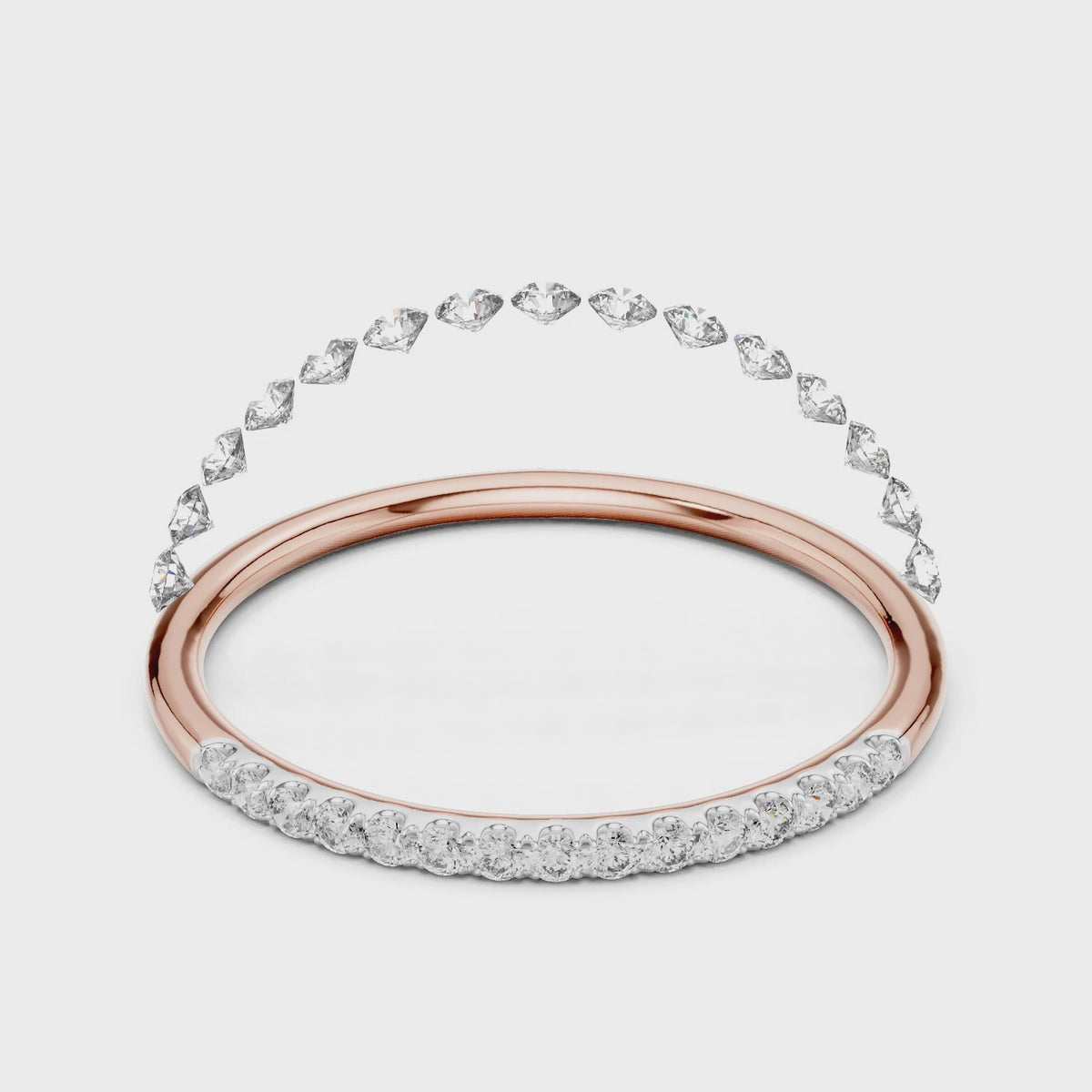 Aurora Round Lab Grown Diamond Slim Half Eternity Ring - Rose Gold video