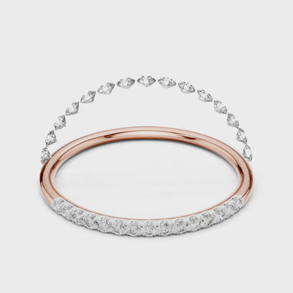 Aurora Round Lab Grown Diamond Slim Half Eternity Ring - Rose Gold video